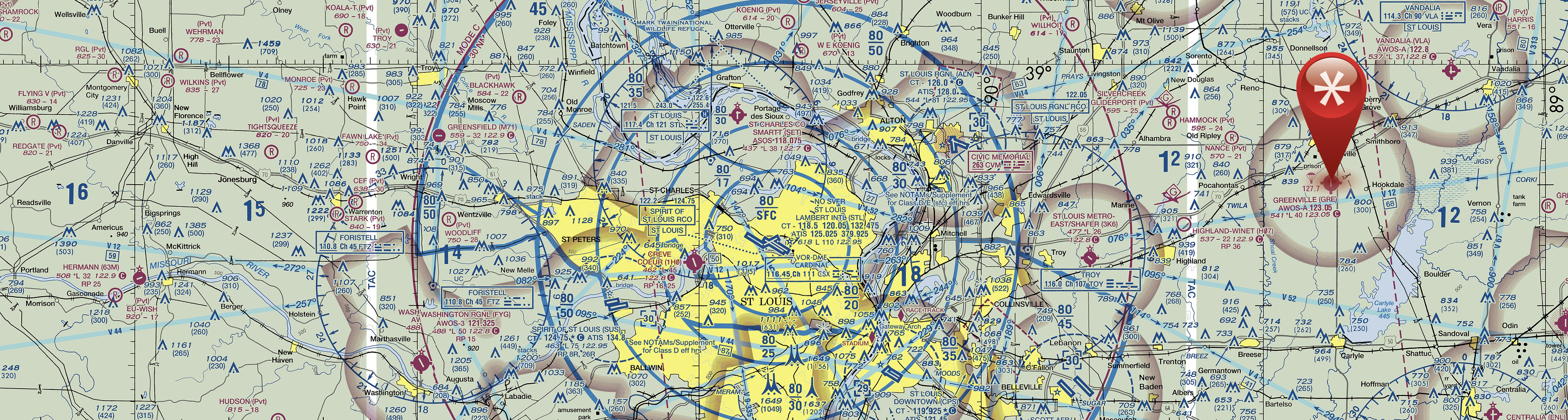 Greenville Airport on the Sectional Map